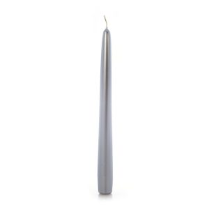 Lumanare conica LUVMET, argintiu, 24x2,4 cm