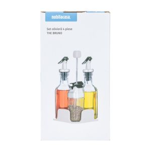 Set oliviera 4 piese THE BRUNO, sticla