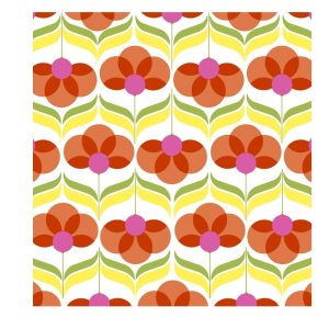 Servetel GEO FLOWERS RED 33x33 cm