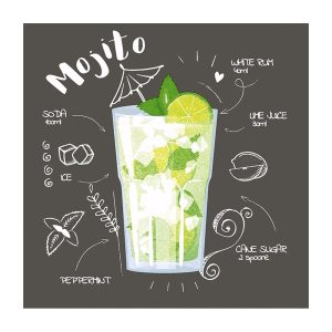 Servetel MOJITO BLACK 24x24 cm