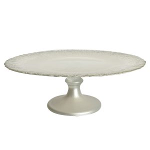 Platou cu picior SILVER BLUSH, 33 cm