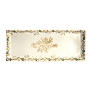 Platou dreptunghiular GOLDEN ILEX, 35x14x2 cm
