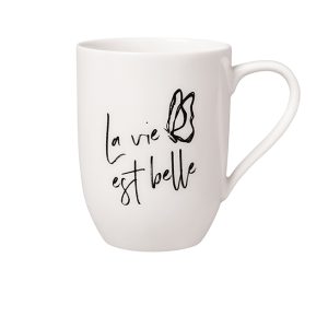 Cana LA VIE EST BELLE, 290 ml, alb, portelan
