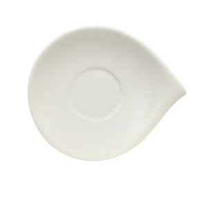 Farfurie ceasca cafea FLOW, 18x15 cm, alb