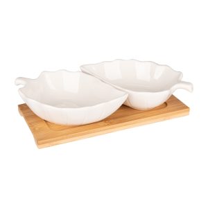 Set 2 boluri pe suport LEAF, 15x10x3,8 cm