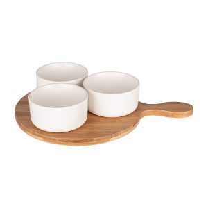 Set 3 boluri pe support bambus  INSPIRATION
