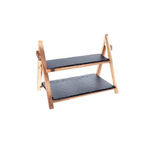Platou servire cu 2 nivele AMIR WOODEN