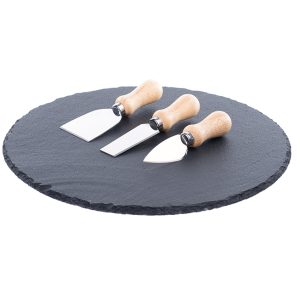 Platou servire din ardezie cu 3 cutite AMIR, 30 cm