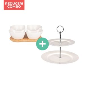 Set 4 boluri aperitive+Platou 2 nivele MADISON