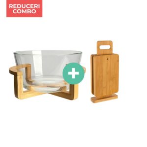 Bol salata IMPERIA+Set 4 tocatoare CAJU