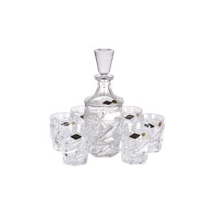 Set 6 pahare whiskey cu decantor FLAMENCO