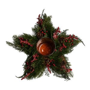 Suport lumanare L stea  ILEX WREATH
