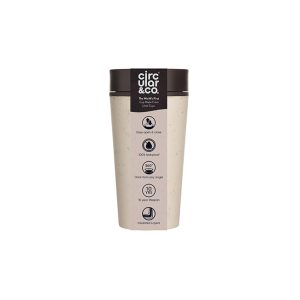 Cana reciclata CIRCULAR, 340 ml, crem-negru