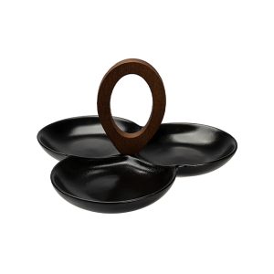 Platou aperitiv SHIVA, 24 cm, negru